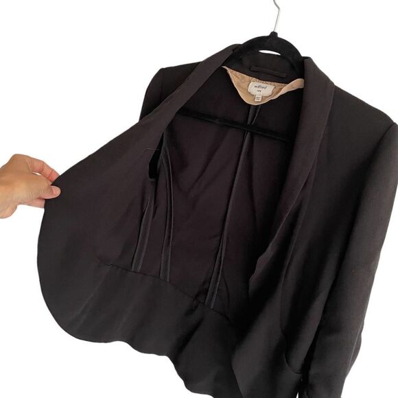 ARITZIA Wilfred Chevalier Open Front Cropped Blazer Jacket Black 0 - Picture 3 of 7